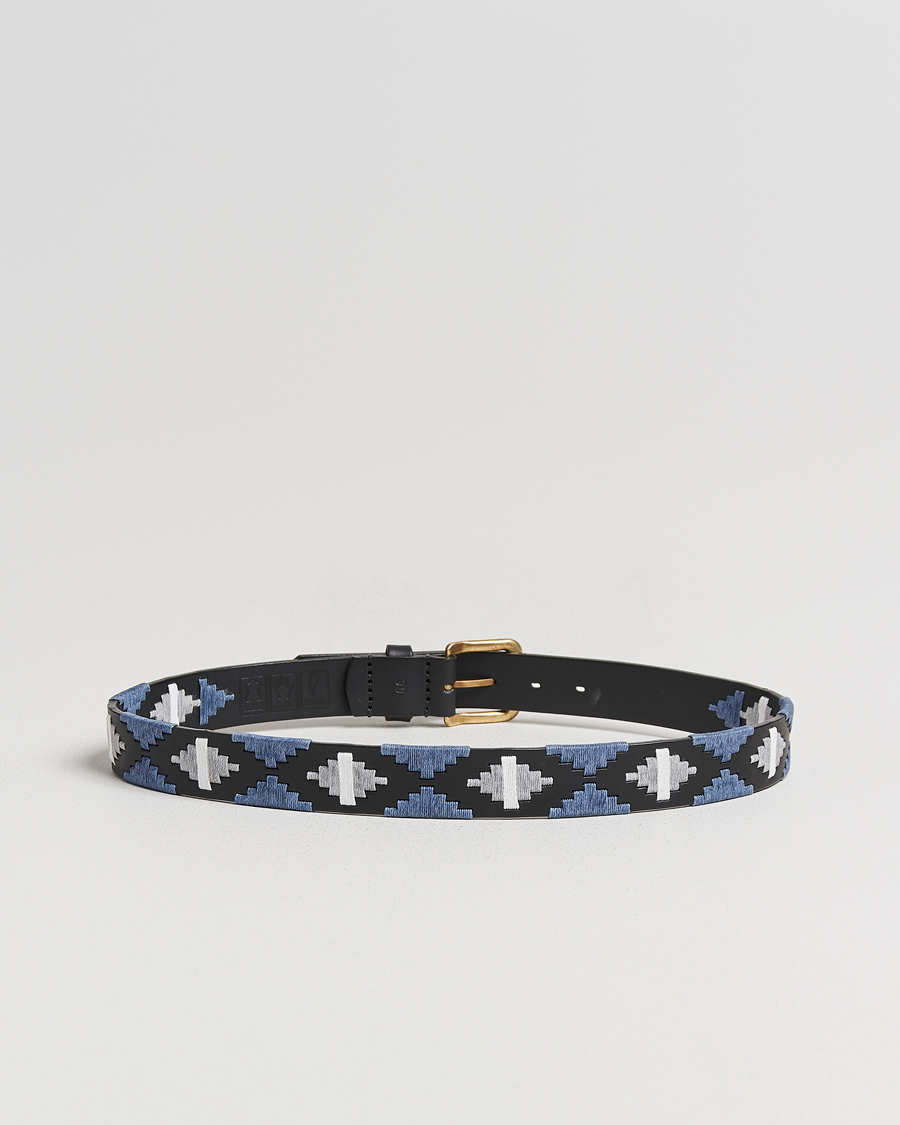 Homme | Ceintures | Pampeano | Sierra Hand Stitched Classic Leather Belt 3,5cm Black