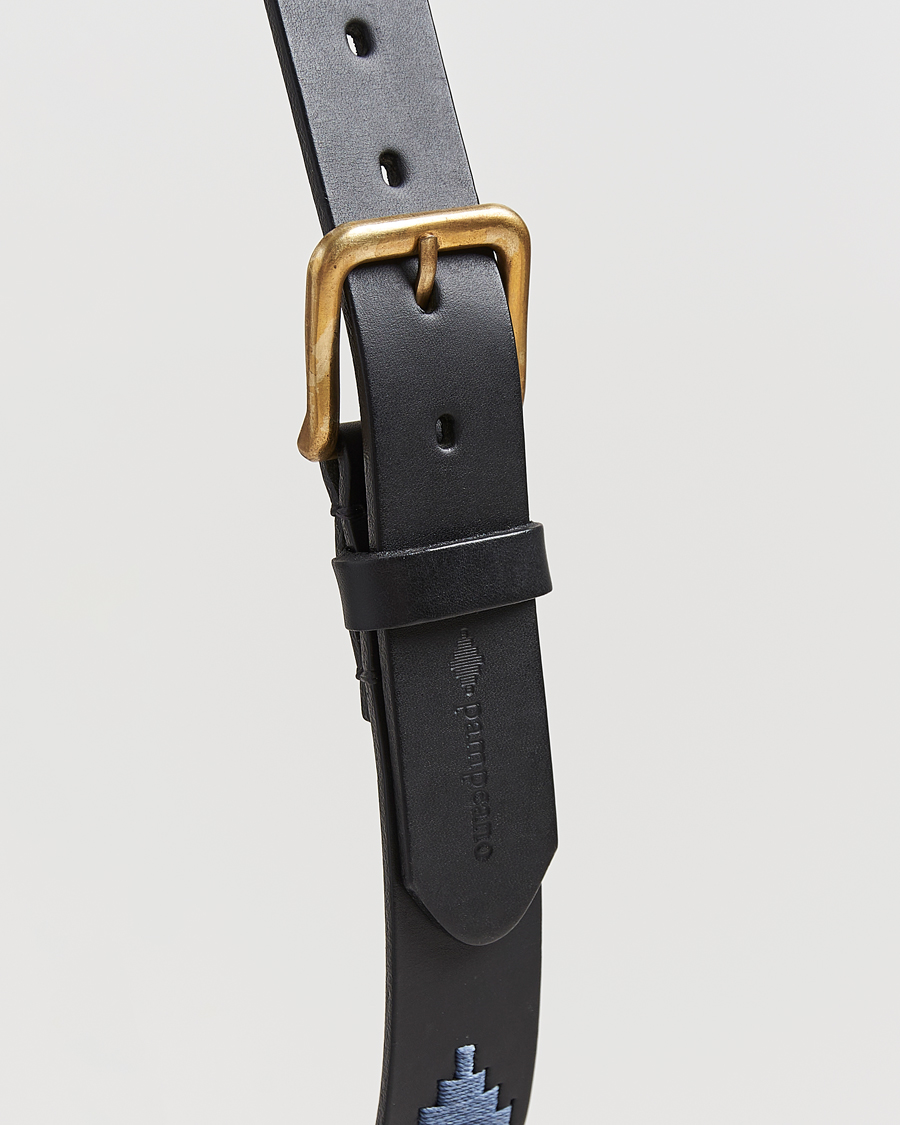Homme | Pampeano Sierra Hand Stitched Classic Leather Belt 3,5cm Black | Pampeano | Sierra Hand Stitched Classic Leather Belt 3,5cm Black