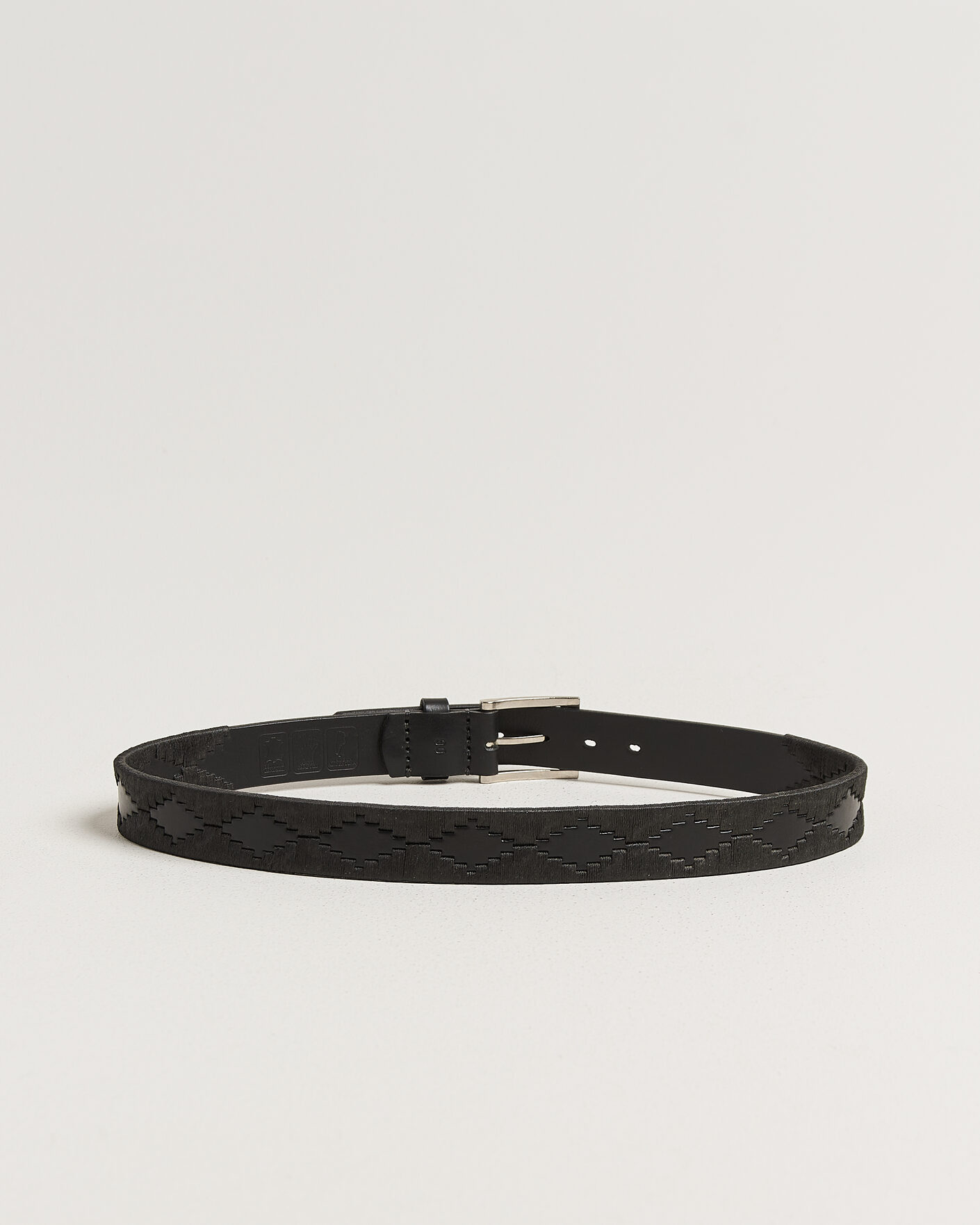 Homme | Ceintures | Pampeano | Bordado Hand Stitched Classic Leather Belt 3,5cm Black