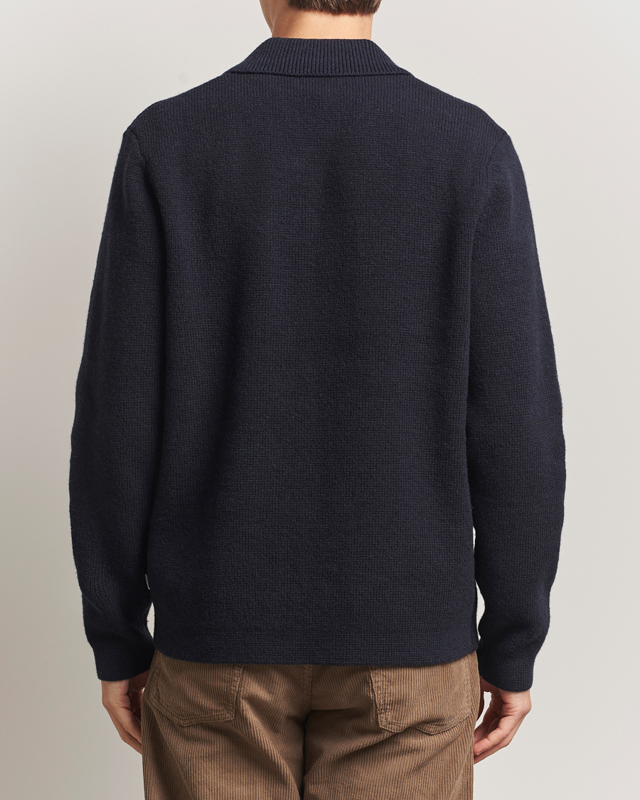 Homme | Chemises | LES DEUX | Fisher Milano Wool Knit Overshirt  Navy