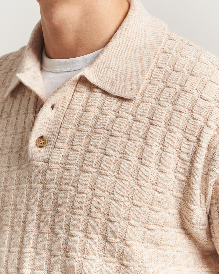 Homme | Pulls Et Tricots | LES DEUX | Gustav Structured Polo Knit Light Sand Melange