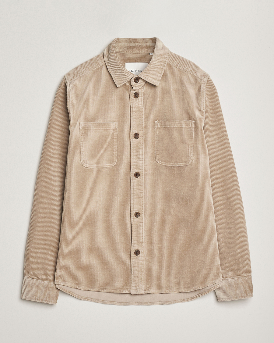 Homme | Chemises | LES DEUX | Kody Corduroy Overshirt Light Sand