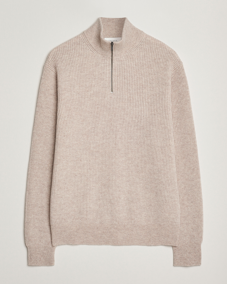 Homme | Pulls Et Tricots | LES DEUX | Eduard Half-Zip Knit Jumper Light Sand