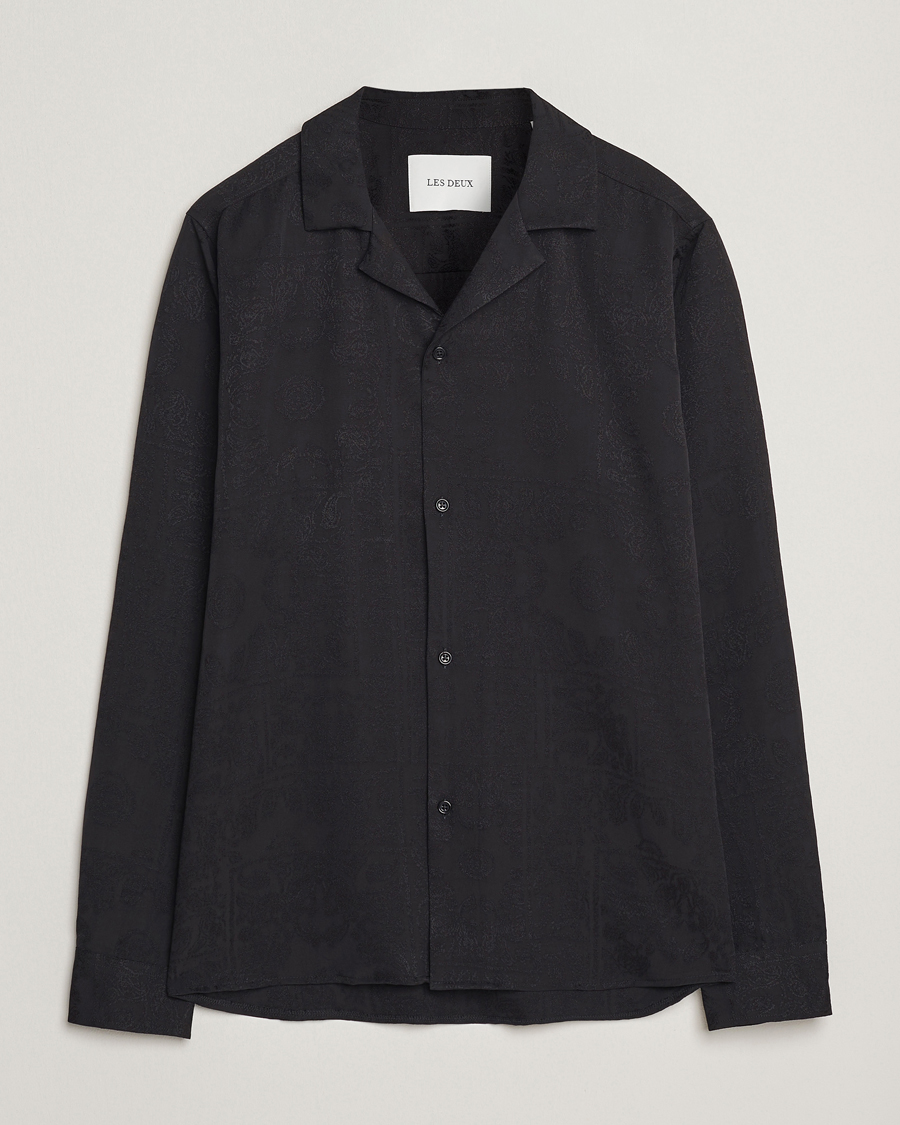Homme | Chemises | LES DEUX | Jasper Jaquard Shirt Black
