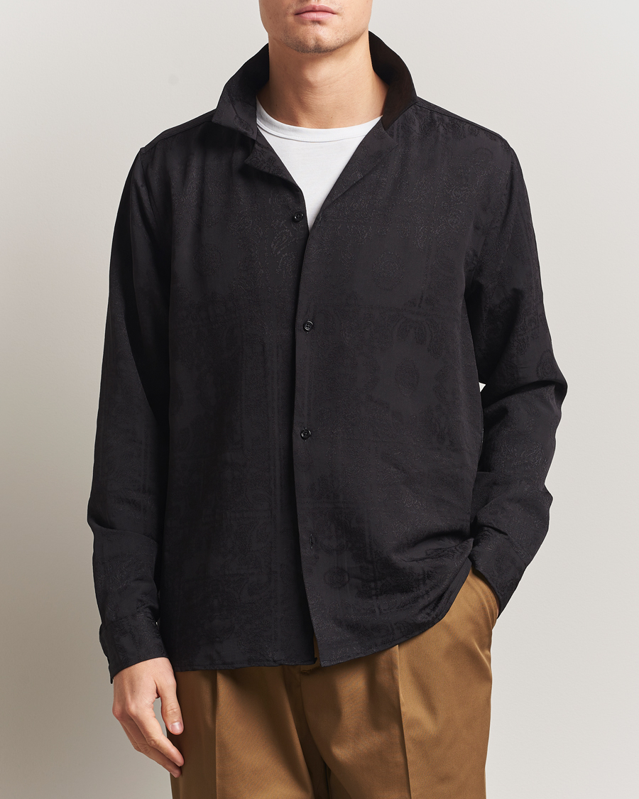 Homme | Chemises | LES DEUX | Jasper Jaquard Shirt Black