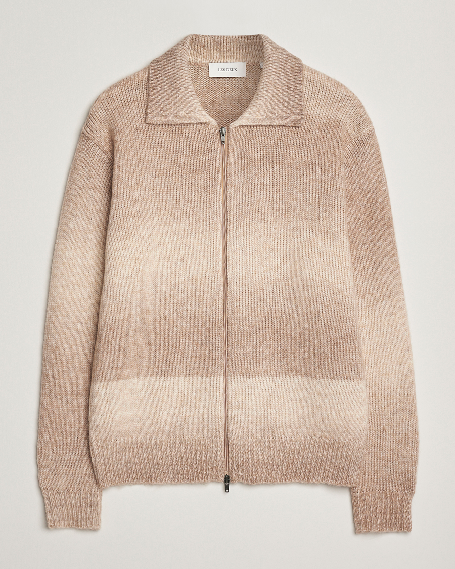 Homme | Pulls Et Tricots | LES DEUX | Gannon Gradient Zipper Cardigan Prairie Sand