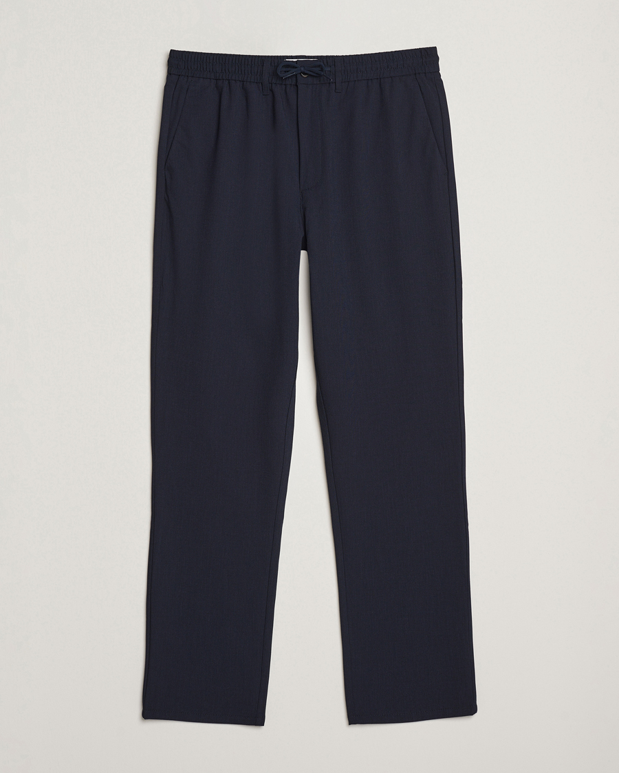 Homme | Pantalons | LES DEUX | Como Tapered Textured Pants Dark Navy Blue