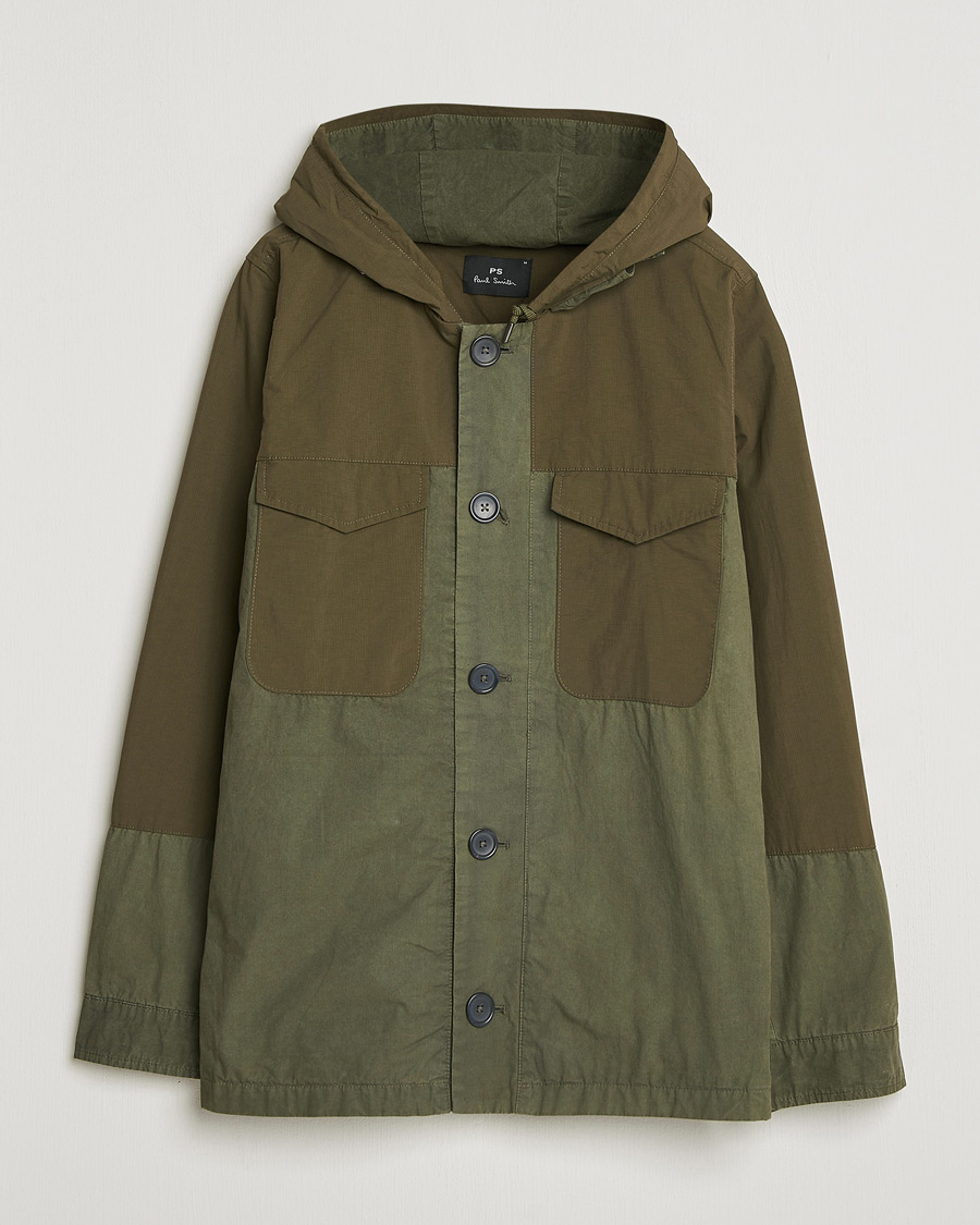 Homme | Manteaux Et Vestes | PS Paul Smith | Cotton Ripstop Hooded Jacket Dark Green