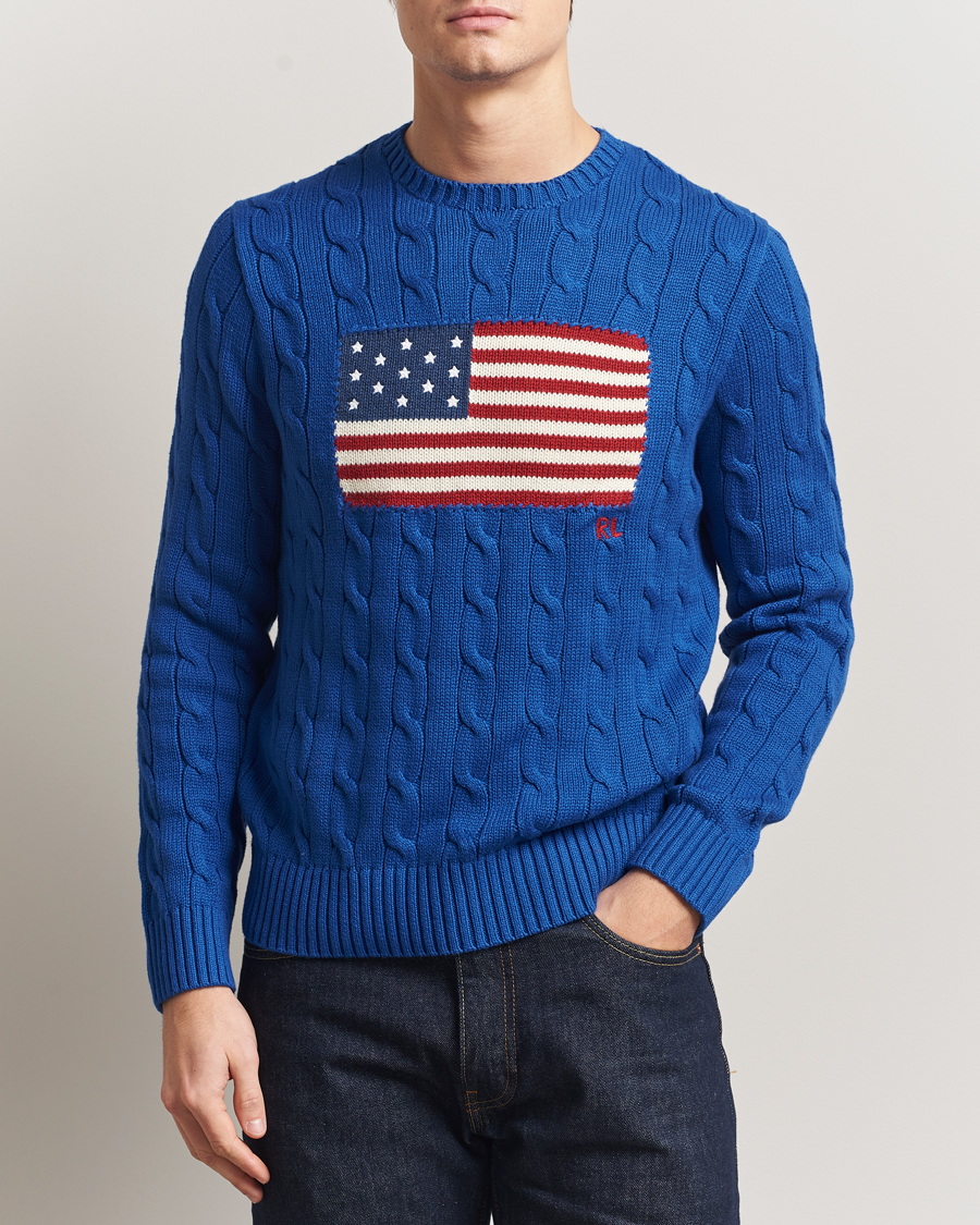 Homme | Pulls Et Tricots | Polo Ralph Lauren | Cotton Cable Flag Sweater Sapphire Star