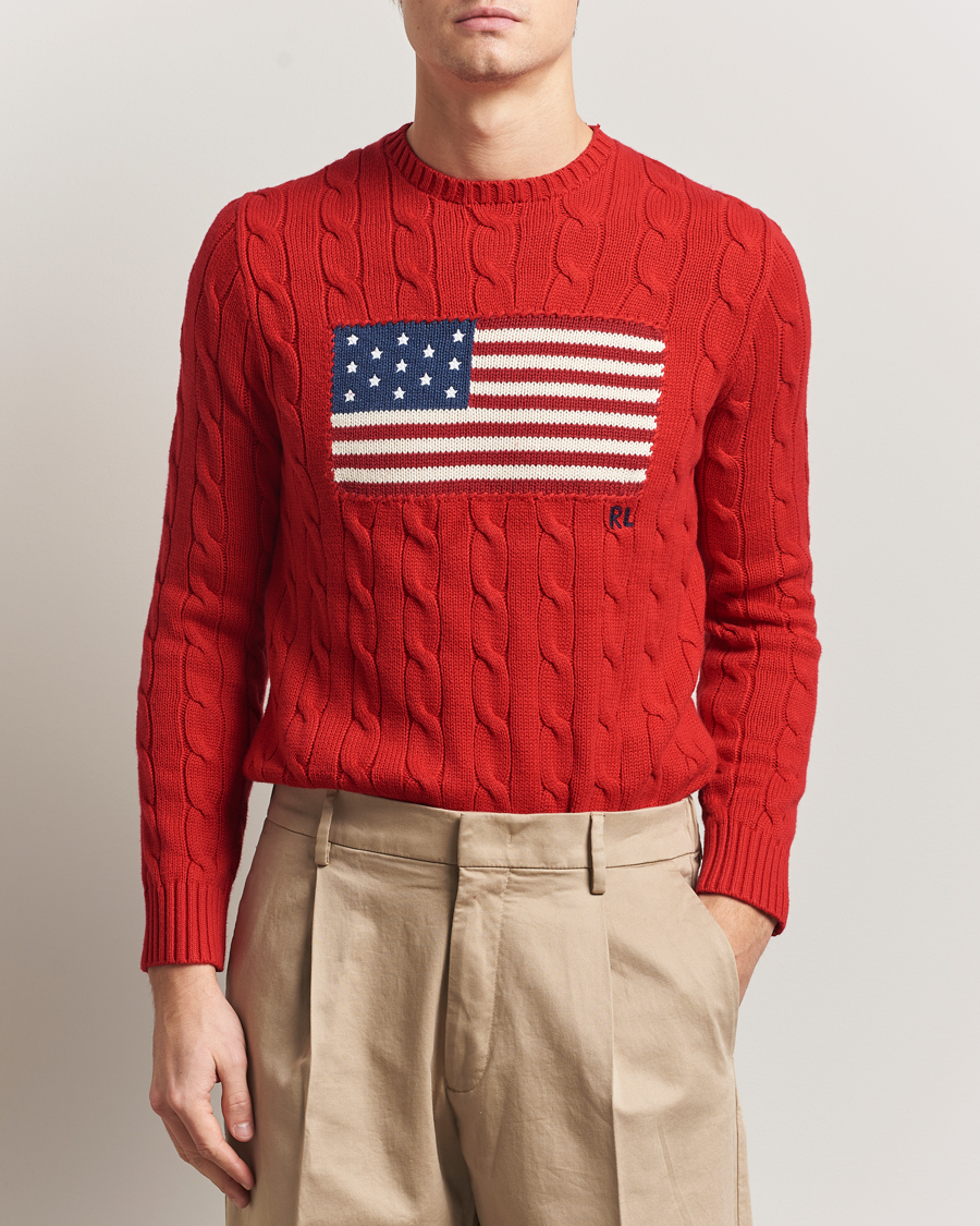 Homme | Pulls Et Tricots | Polo Ralph Lauren | Cotton Cable Flag Sweater RL 2000 Red