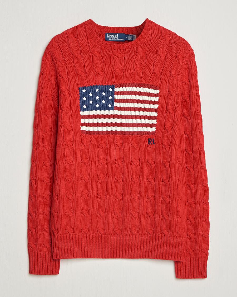 Homme | Pulls Et Tricots | Polo Ralph Lauren | Cotton Cable Flag Sweater RL 2000 Red