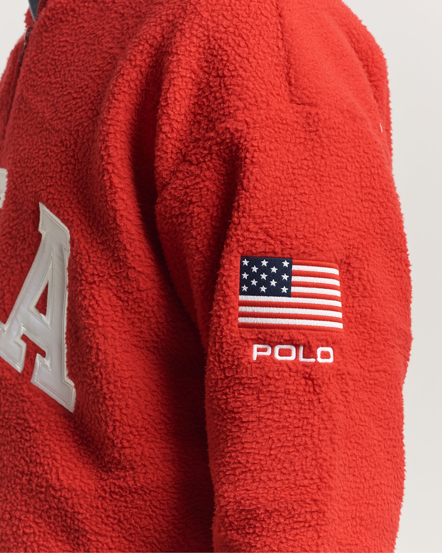 Homme | Pulls Et Tricots | Polo Ralph Lauren | Polar Half Zip USA Fleece RL 2000 Red
