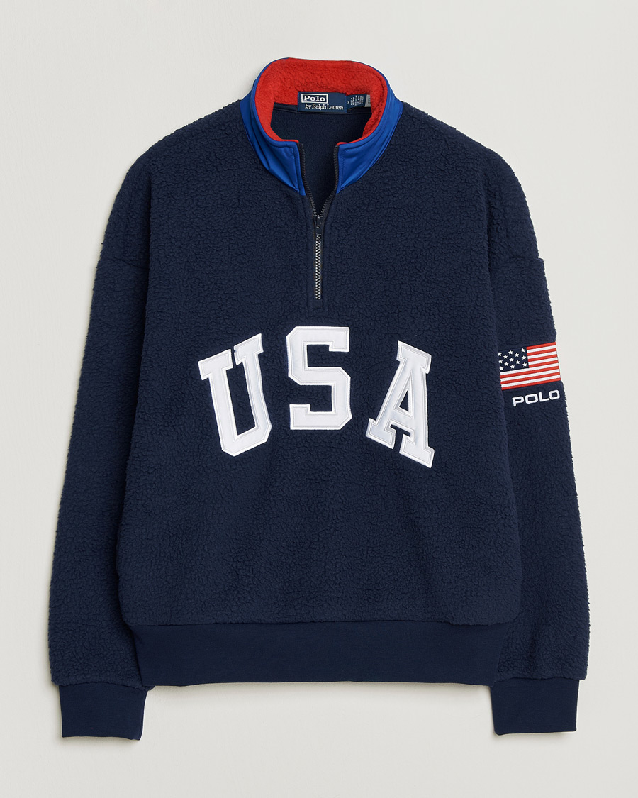Homme | Pulls Et Tricots | Polo Ralph Lauren | Polar Half Zip USA Fleece Refined Navy