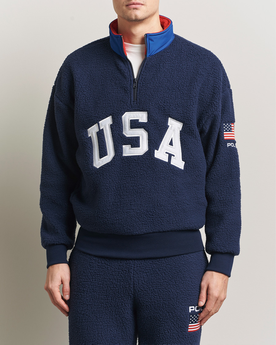 Homme | Pulls Et Tricots | Polo Ralph Lauren | Polar Half Zip USA Fleece Refined Navy