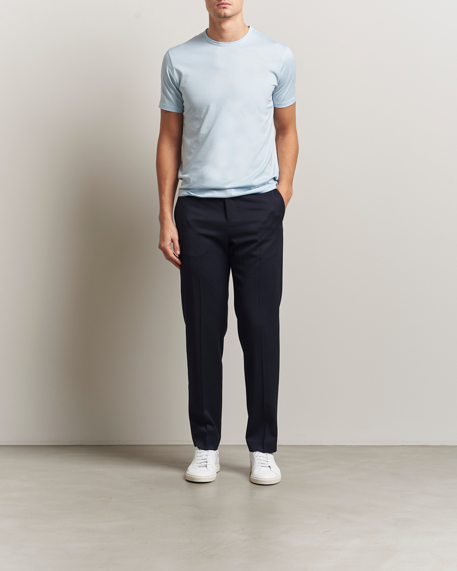 Homme | T-shirts | Sunspel | Crew Neck Q82 Cotton T-Shirt Frost Blue