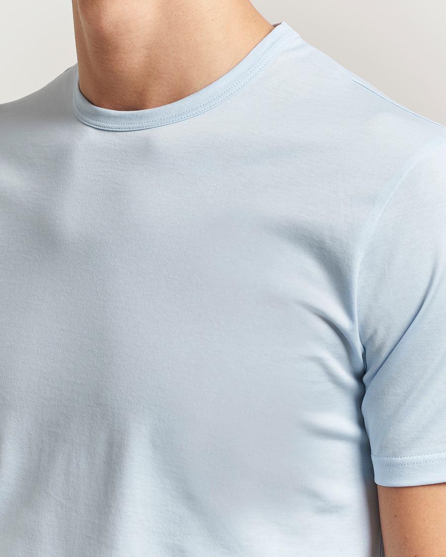Homme | T-shirts | Sunspel | Crew Neck Q82 Cotton T-Shirt Frost Blue