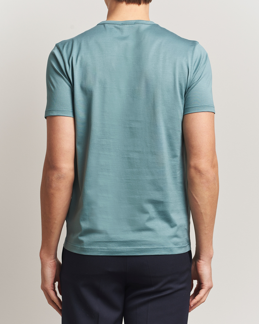 Homme | T-shirts | Sunspel | Crew Neck Q82 Cotton T-Shirt Steel Green