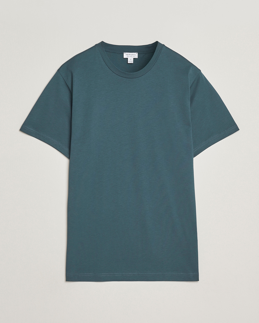 Homme | T-shirts | Sunspel | Riviera Midweight T-Shirt Dark Petrol