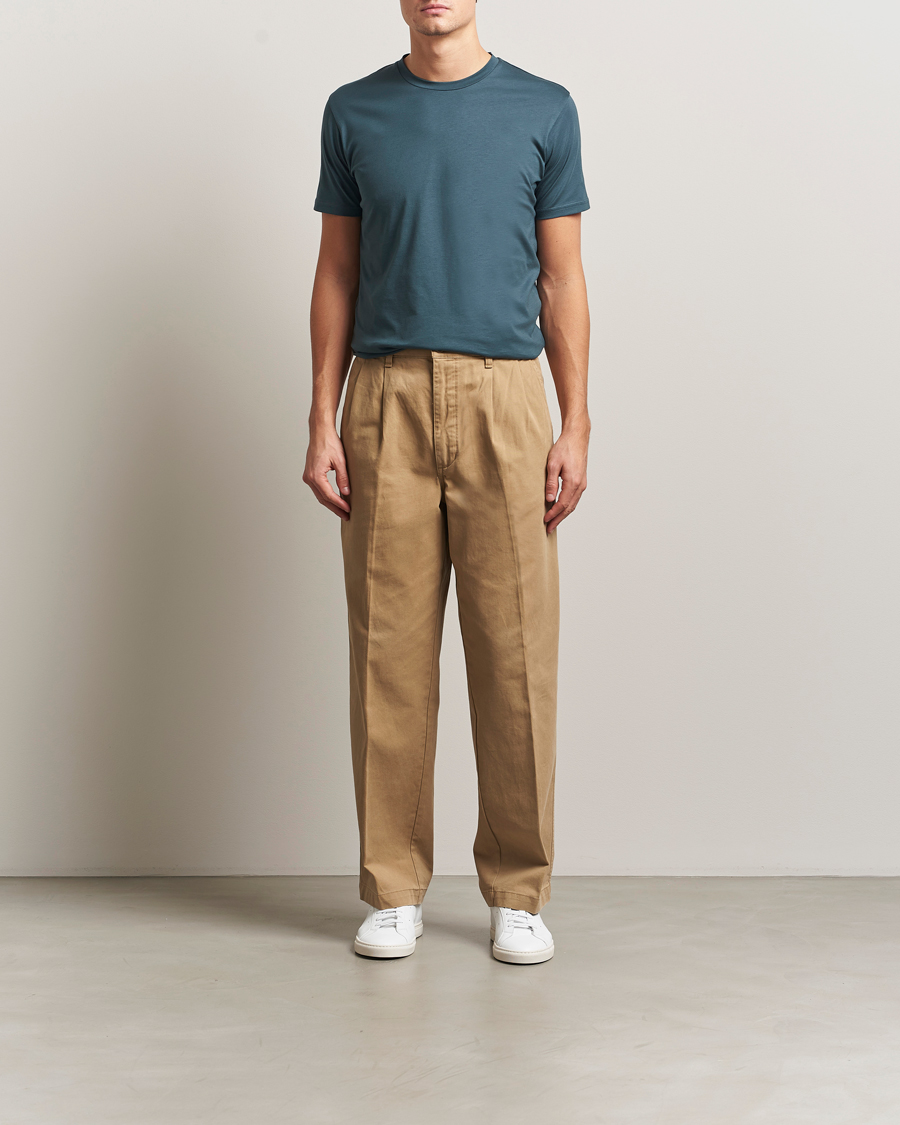 Homme | T-shirts | Sunspel | Riviera Midweight T-Shirt Dark Petrol