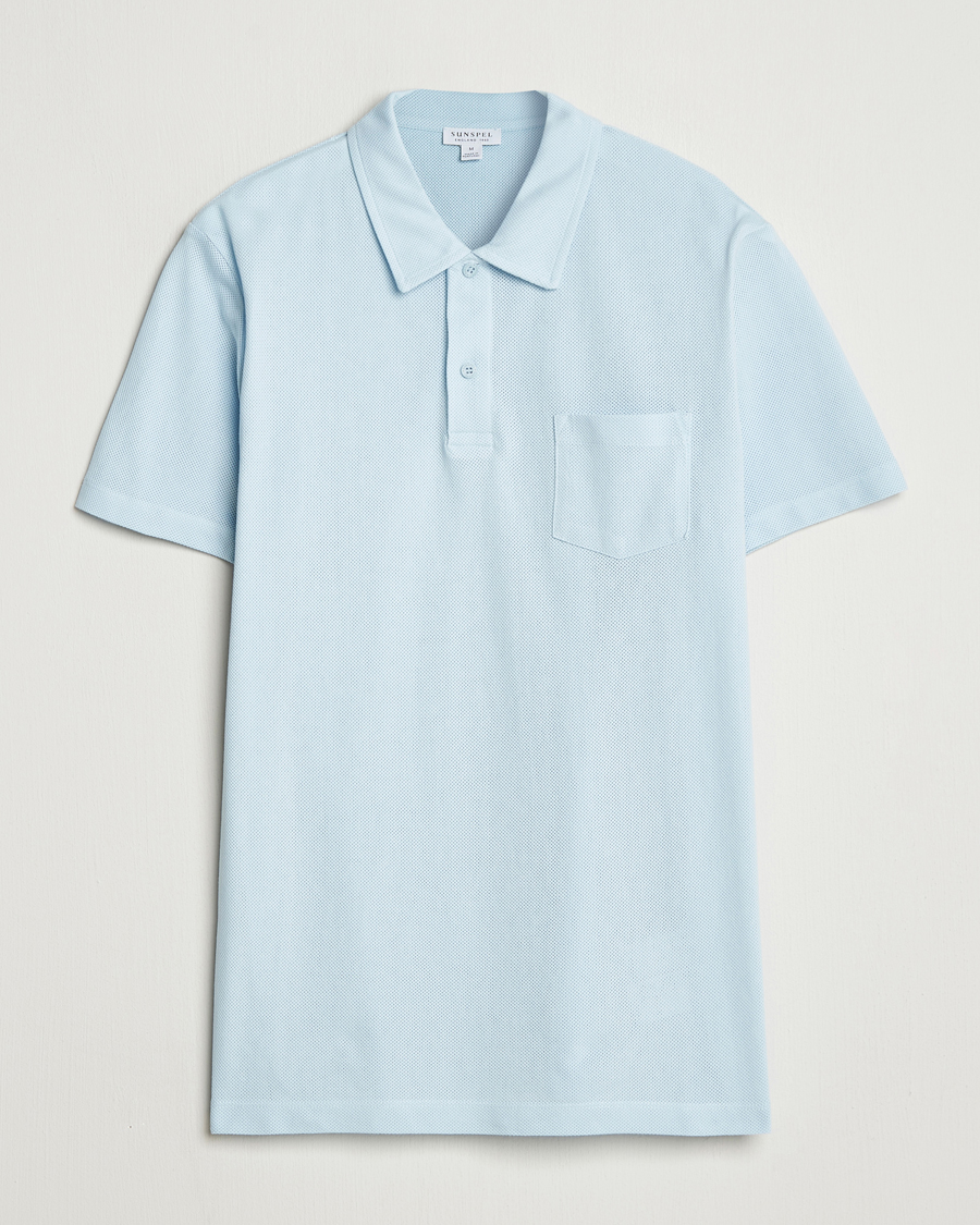 Homme | Polos | Sunspel | Riviera Polo Shirt Frost Blue