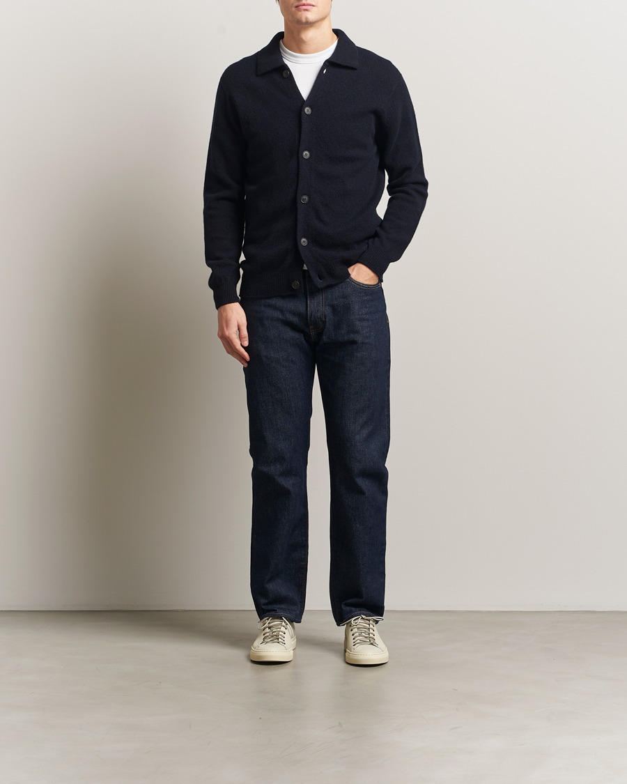 Homme | Pulls Et Tricots | Sunspel | Lambswool Cardigan Dark Navy