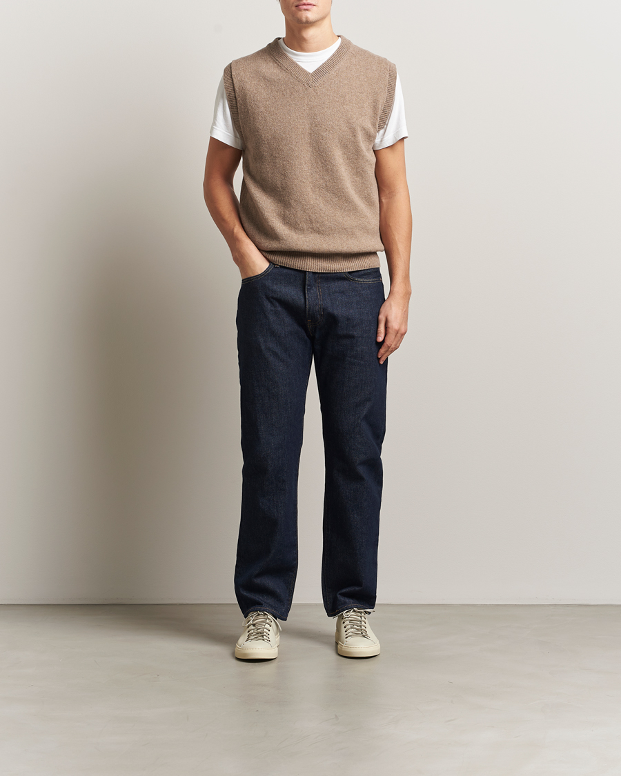 Homme | Pulls Et Tricots | Sunspel | Lambswool Knitted Vest Sandstone