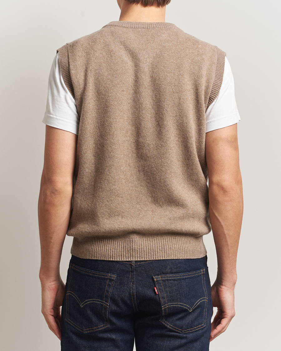Homme | Pulls Et Tricots | Sunspel | Lambswool Knitted Vest Sandstone