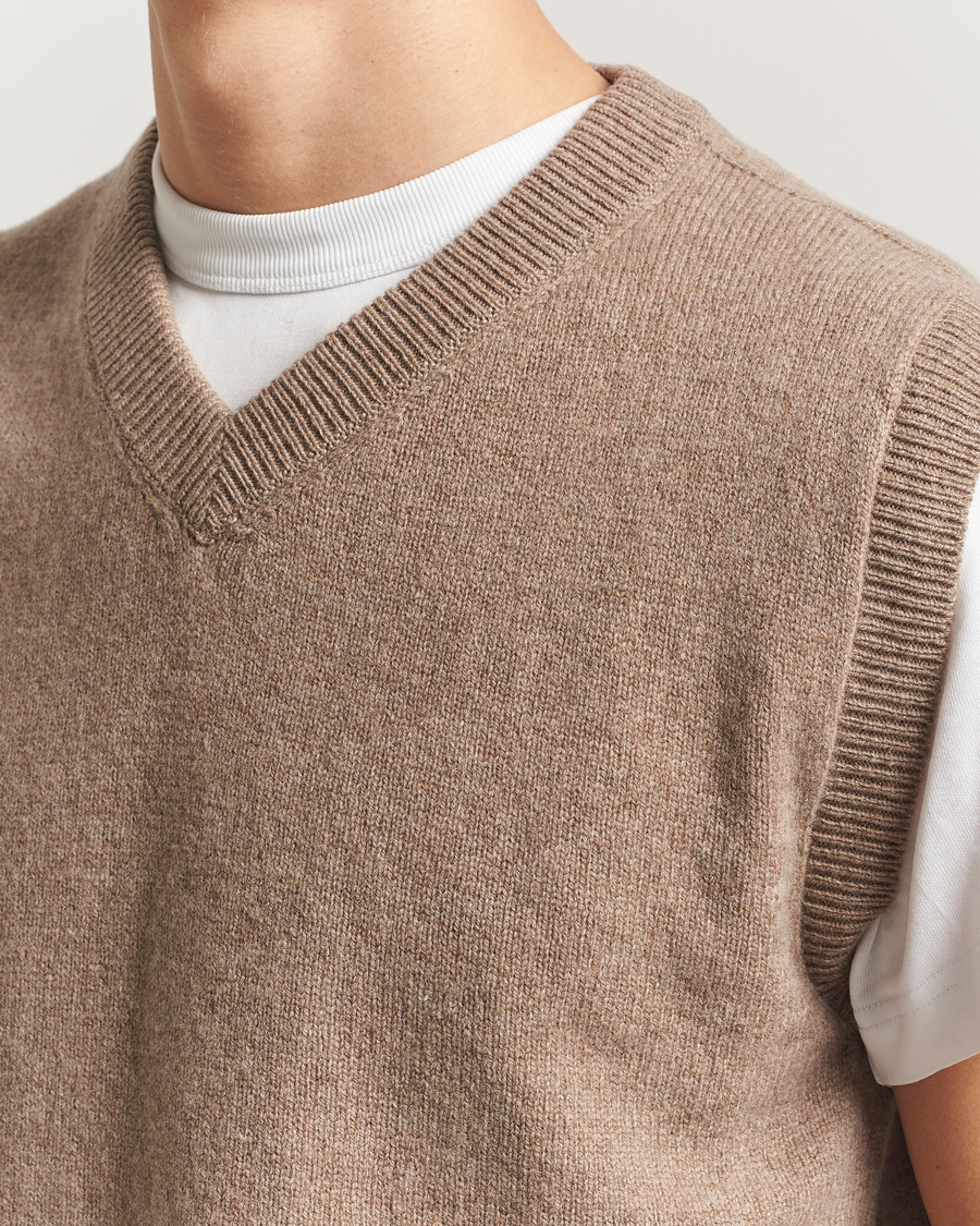Homme | Pulls Et Tricots | Sunspel | Lambswool Knitted Vest Sandstone