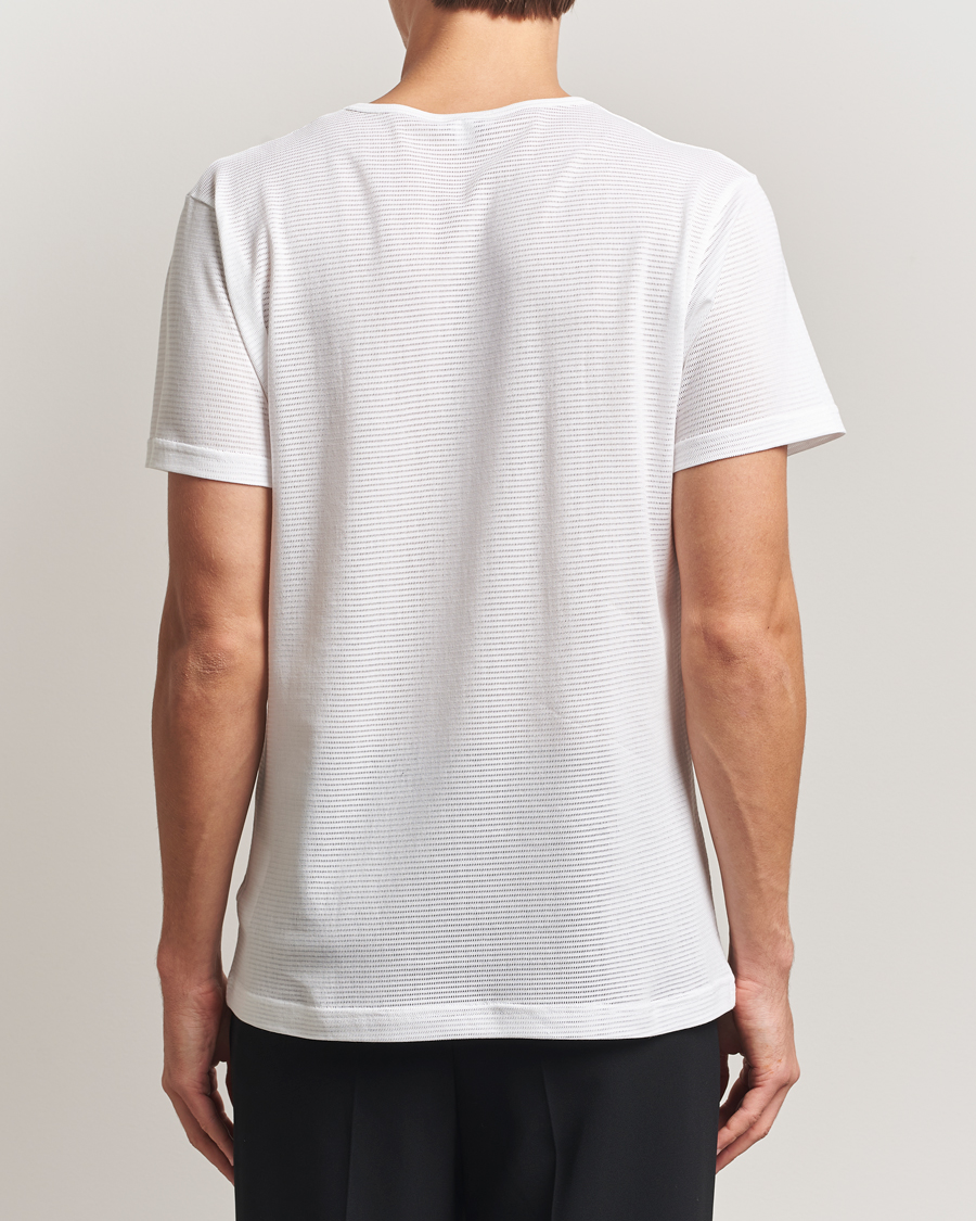 Homme | T-shirts | Sunspel | Cellular Underwear T-Shirt White