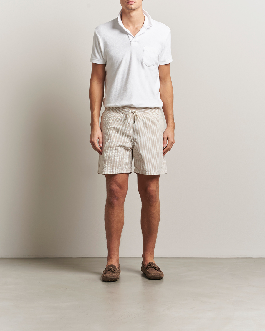 Homme | Maillots De Bain | Polo Ralph Lauren | Traveler Mid Trunk Seersucker Beige