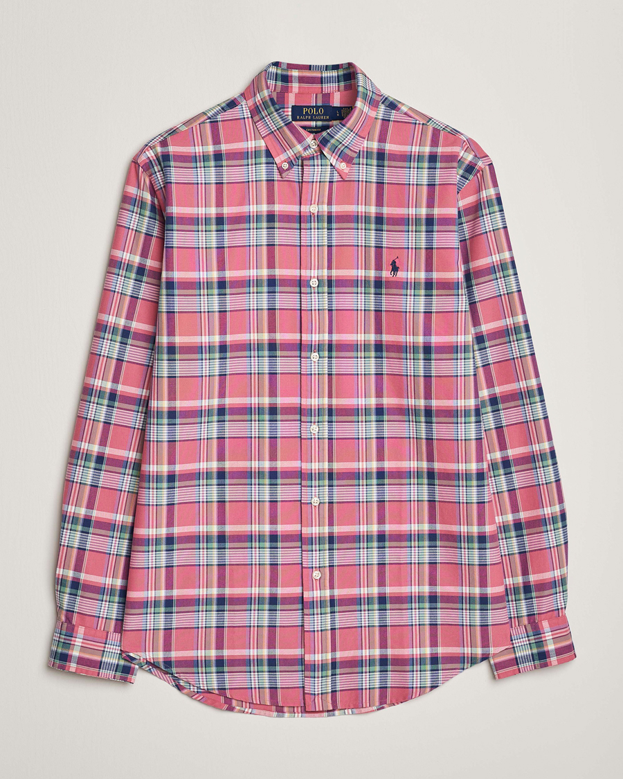 Homme | Chemises | Polo Ralph Lauren | Custom Fit Oxford Checked Shirt Pink/Blue