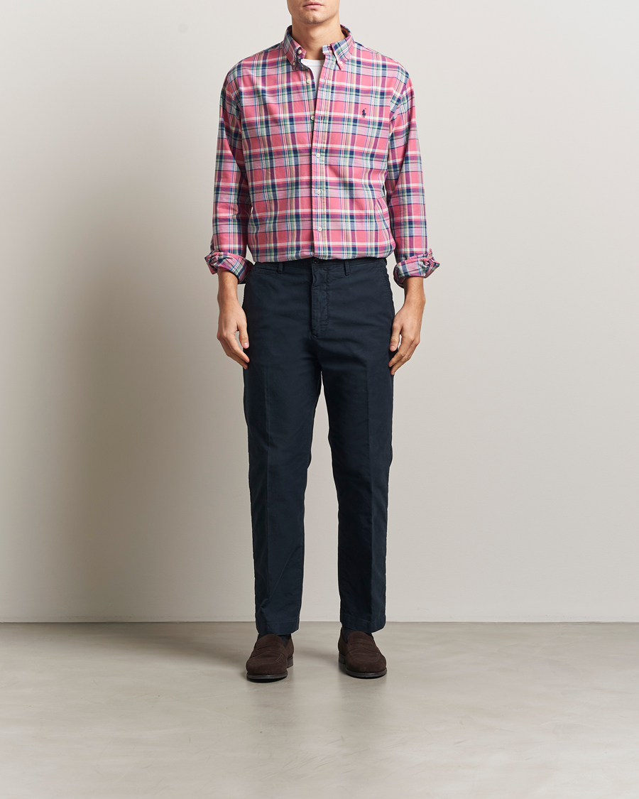 Homme | Chemises | Polo Ralph Lauren | Custom Fit Oxford Checked Shirt Pink/Blue
