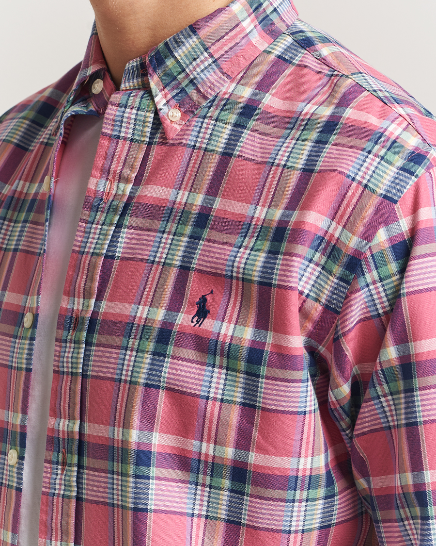 Homme | Chemises | Polo Ralph Lauren | Custom Fit Oxford Checked Shirt Pink/Blue
