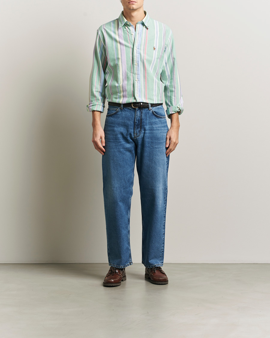 Homme | Chemises | Polo Ralph Lauren | Custom Fit Oxford Checked Shirt Green/Purple