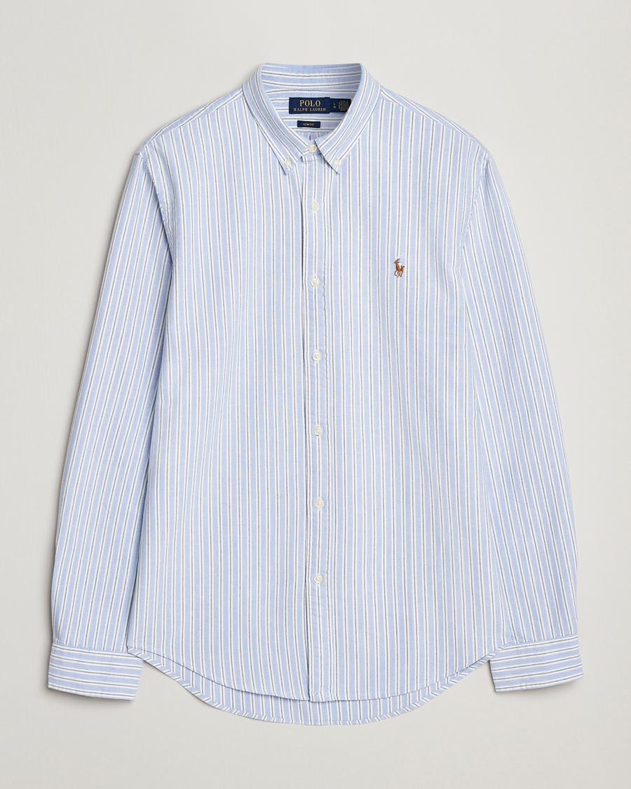 Homme | Chemises | Polo Ralph Lauren | Slim Fit Oxford Striped Shirt Light Blue/White