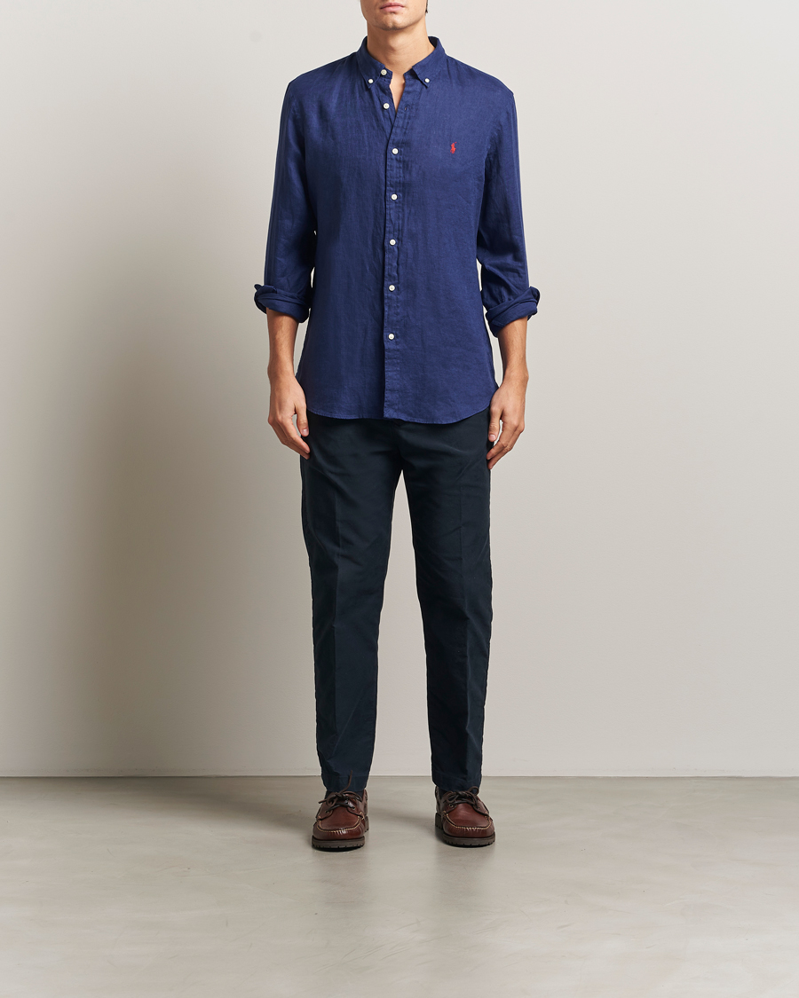 Homme | Chemises | Polo Ralph Lauren | Slim Fit Linen Shirt Navy