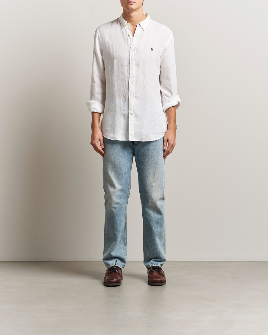 Homme | Chemises | Polo Ralph Lauren | Slim Fit Linen Shirt White