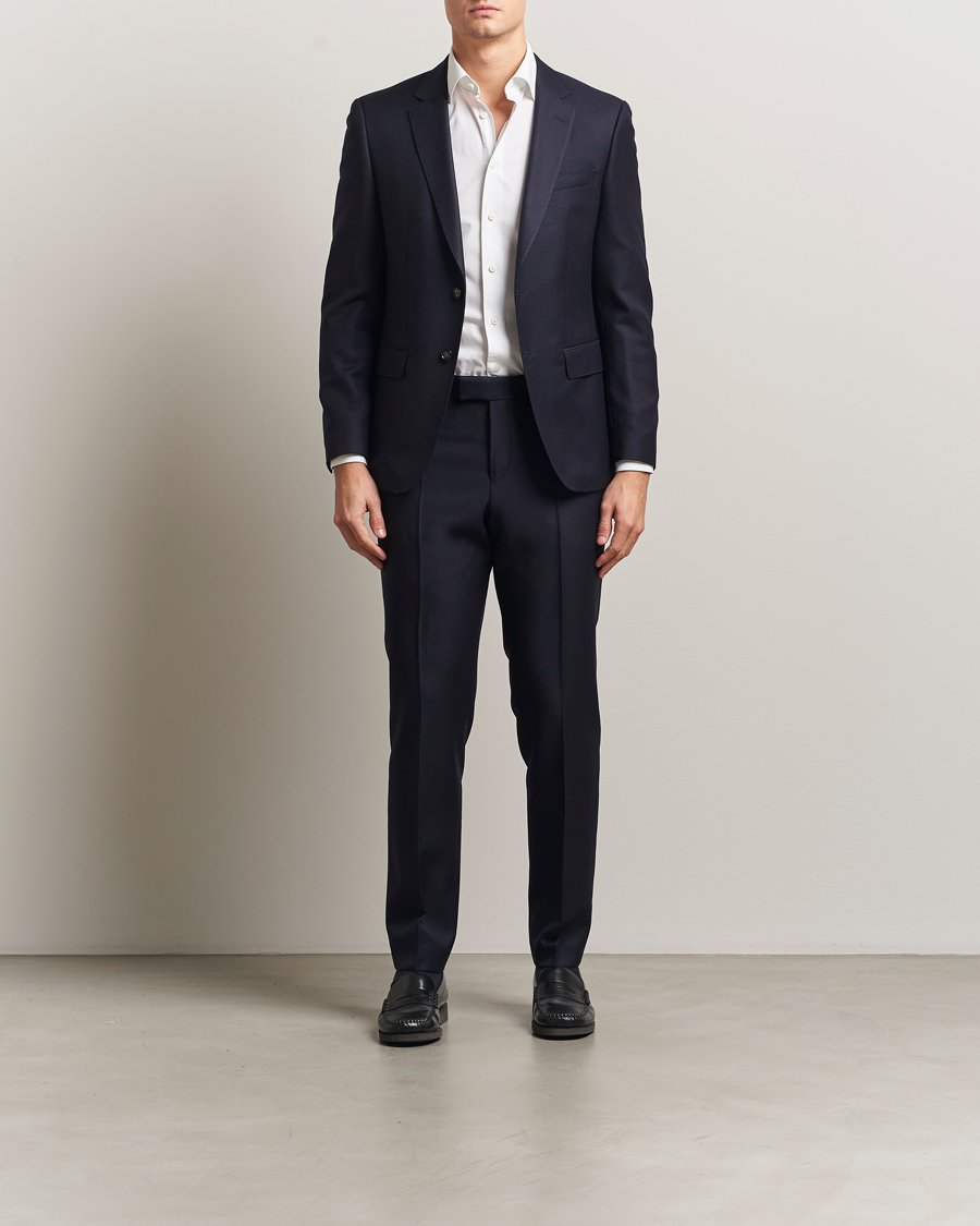 Homme | Costumes | BOSS BLACK | Huge Structured Wool Suit Dark Blue