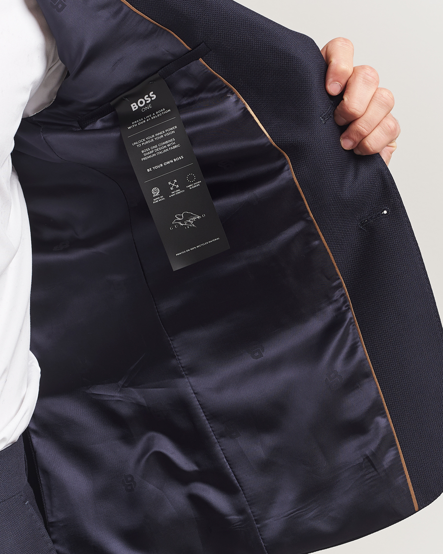 Homme | Costumes | BOSS BLACK | Huge Structured Wool Suit Dark Blue