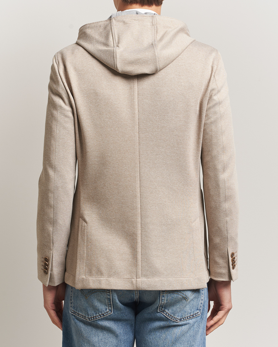 Homme | Blazers | BOSS BLACK | Hanry Hooded Jersey Blazer Dark Beige