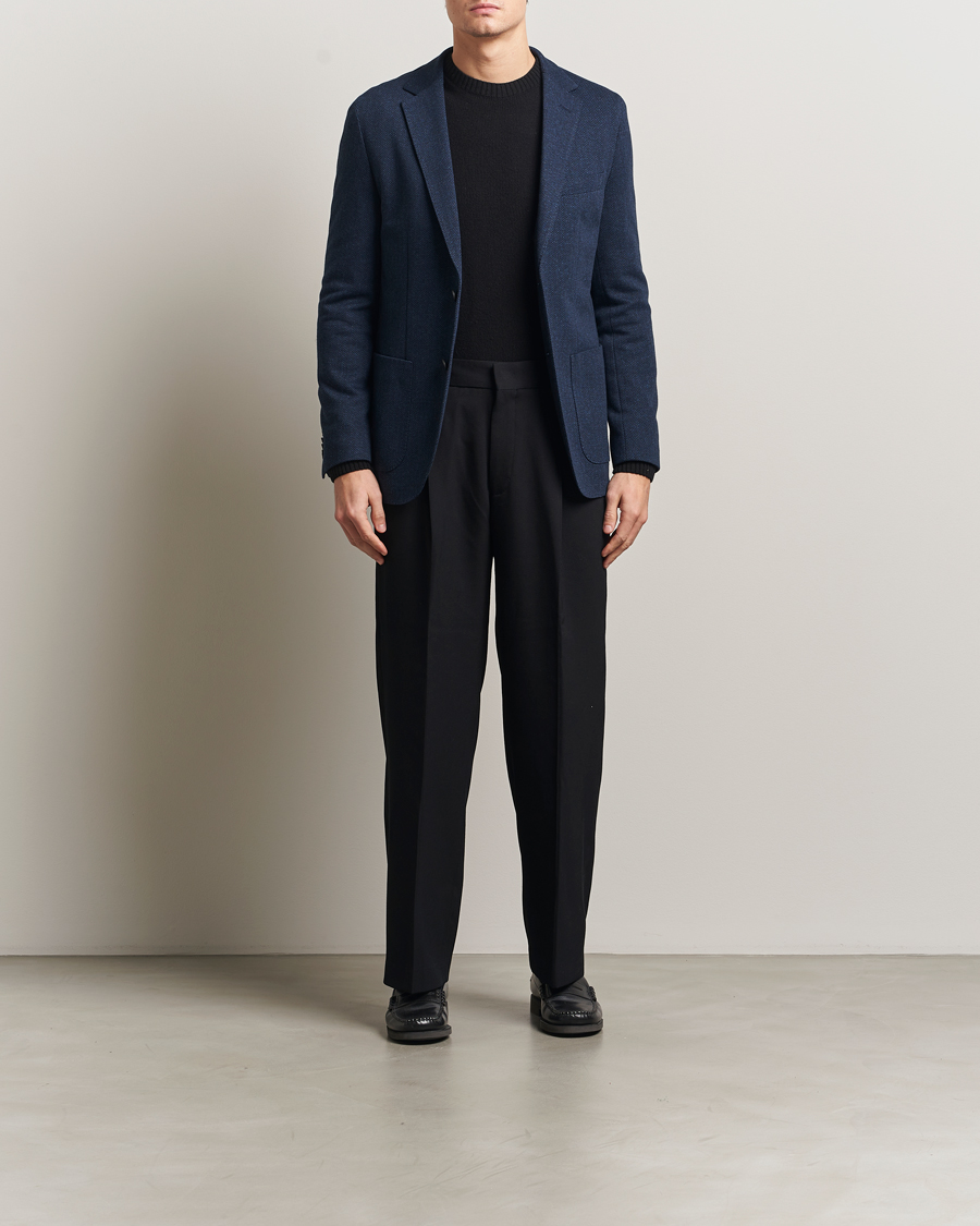 Homme | Blazers | BOSS BLACK | Jaye Jersey Herringbone Blazer Dark Blue