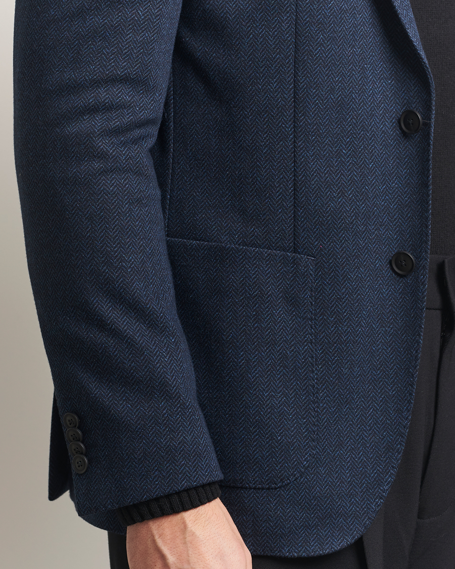 Homme | Blazers | BOSS BLACK | Jaye Jersey Herringbone Blazer Dark Blue