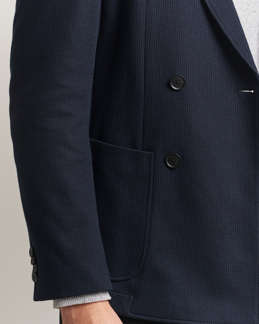 Homme | Blazers | BOSS BLACK | Hanry Jersey Double Breasted Blazer Dark Blue