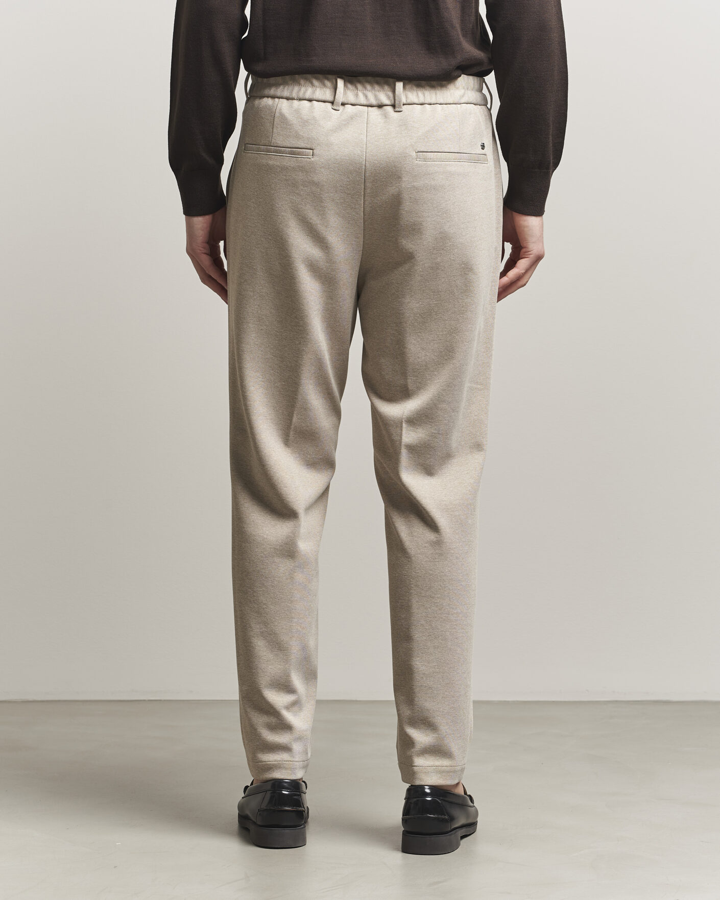 Homme | Pantalons | BOSS BLACK | Perin Jersey Drawstring Trousers Dark Beige