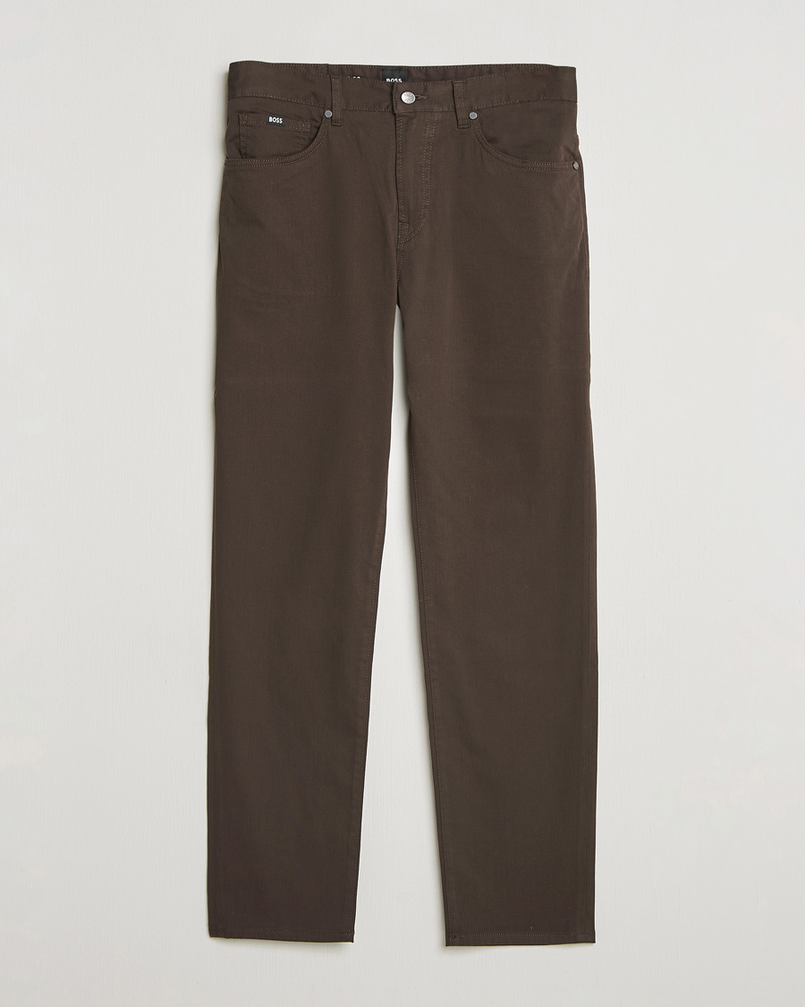Homme | Pantalons | BOSS BLACK | Re.Maine Cotton 5-Pocket Pants Dark Brown