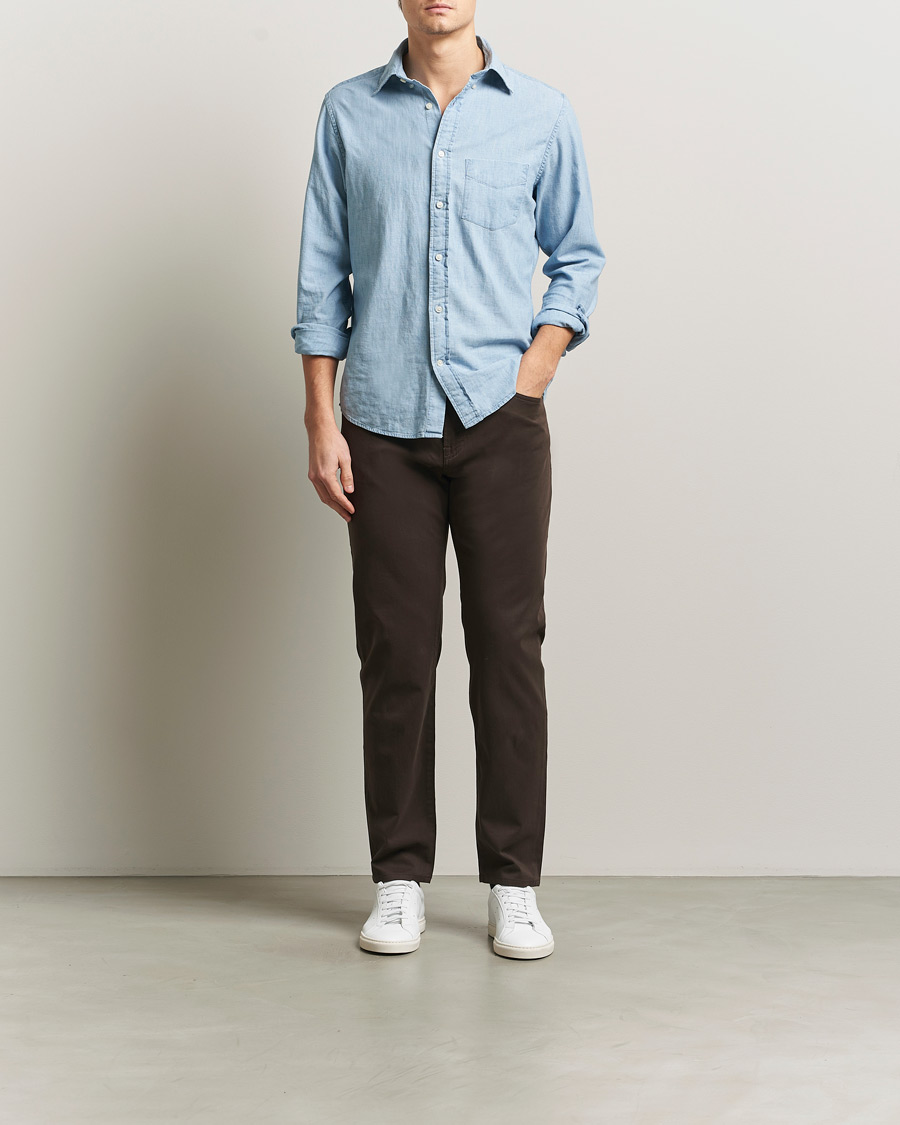 Homme | Pantalons | BOSS BLACK | Re.Maine Cotton 5-Pocket Pants Dark Brown