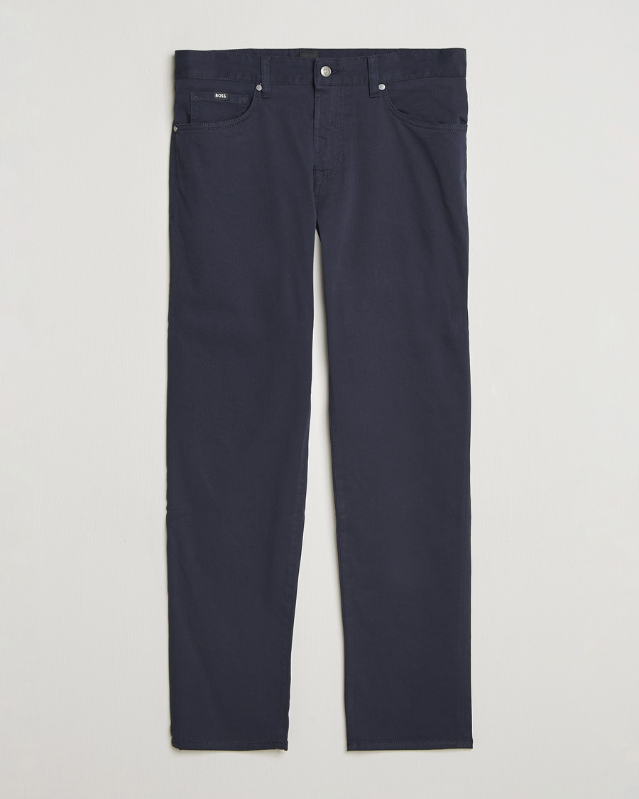 Homme | Pantalons | BOSS BLACK | Re.Maine Cotton 5-Pocket Pants Dark Blue