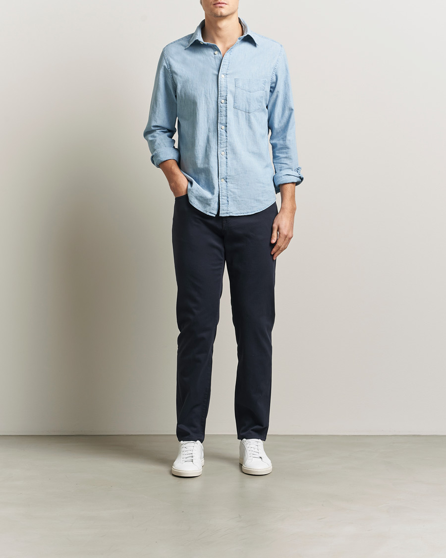 Homme | Pantalons | BOSS BLACK | Re.Maine Cotton 5-Pocket Pants Dark Blue