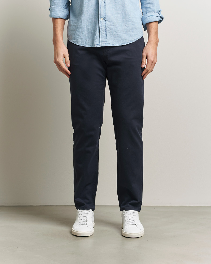 Homme | Pantalons | BOSS BLACK | Re.Maine Cotton 5-Pocket Pants Dark Blue