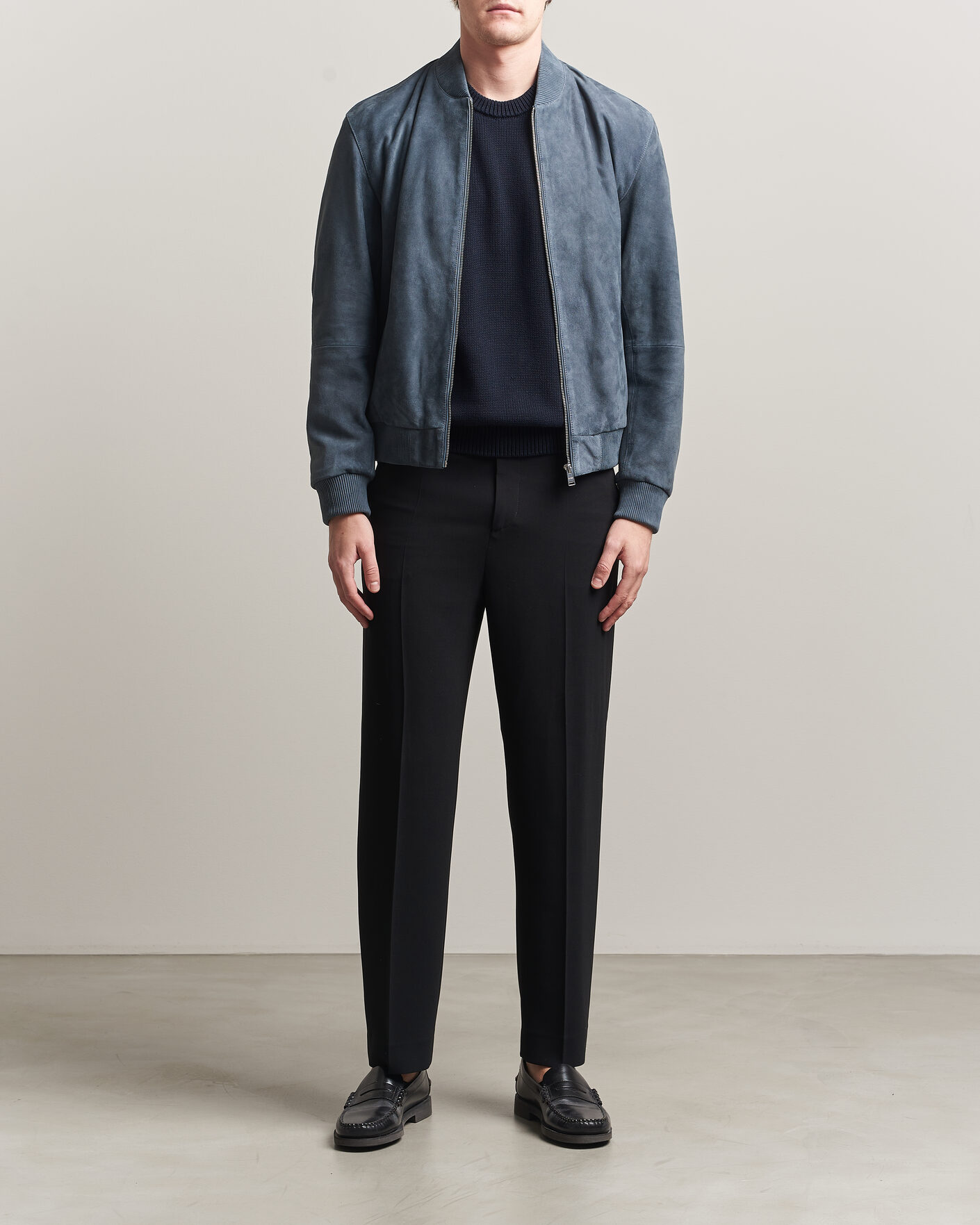Homme | Manteaux Et Vestes | BOSS BLACK | Muller Suede Jacket Open Blue